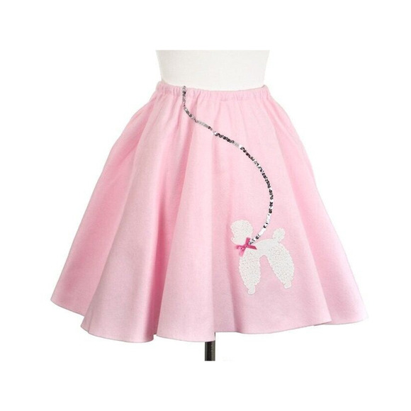 Pink Child Youth Size Felt Poodle Skirt Sock Hop Dance Party W22-28 L19 -Hey Viv - Picture 3 of 6